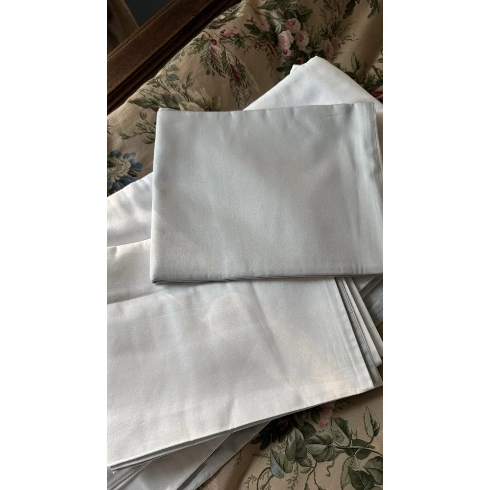NEW Frette King Duvet Set White-Grey. Duvet And 2 Pillowcases
